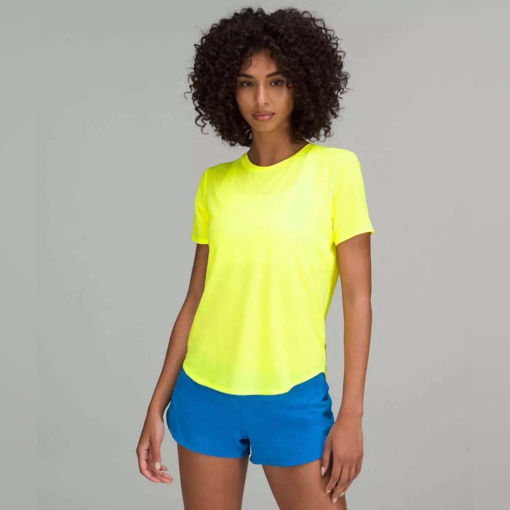 LULULEMON High-Neck Running and Training T-Shirt Electric Lemon Yellow 8/M $58